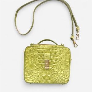 Lime Green Crocodile Brahmin Crossbody Bag with tags